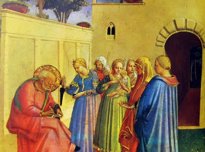 Angelico: Imposizione del nome al Battista, cm. 26 x 24, Museo di San Marco, Firenze.